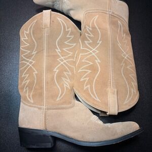 Light Brown Line Dance Western Cowboy Boots #SCM7018 Mens Size 10D block leather